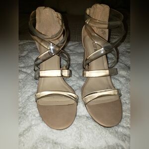 NUDE CLEAR SANDALS HEELS